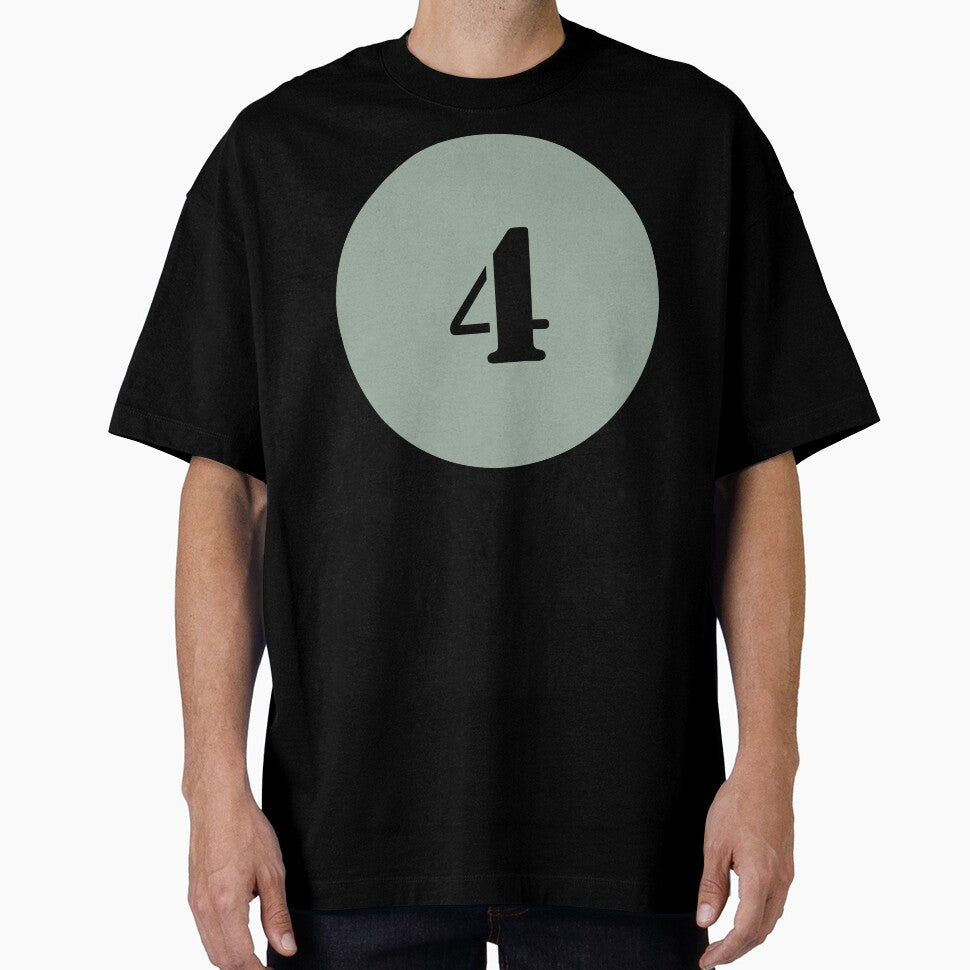 Number Four (4) in Olive Green Circle by Ching Teoh