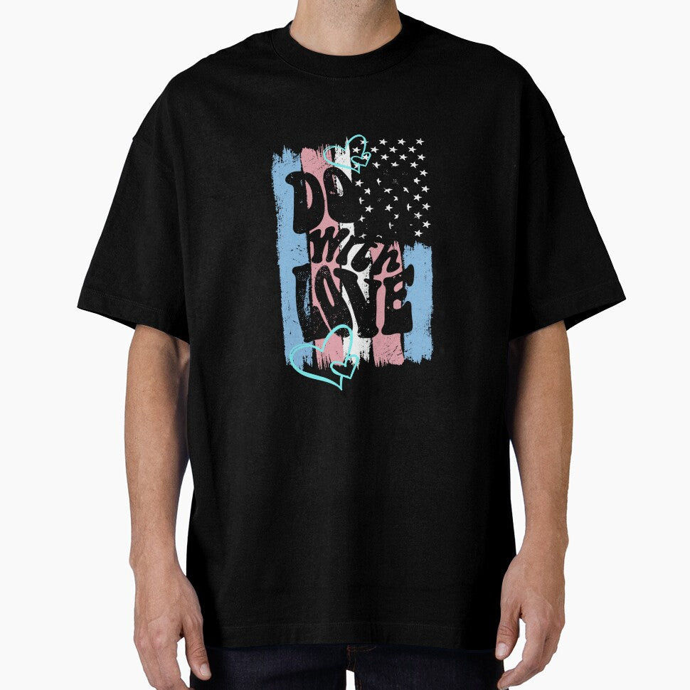 Do it with Love Retro Lettering USA Flag by Ecmoprints