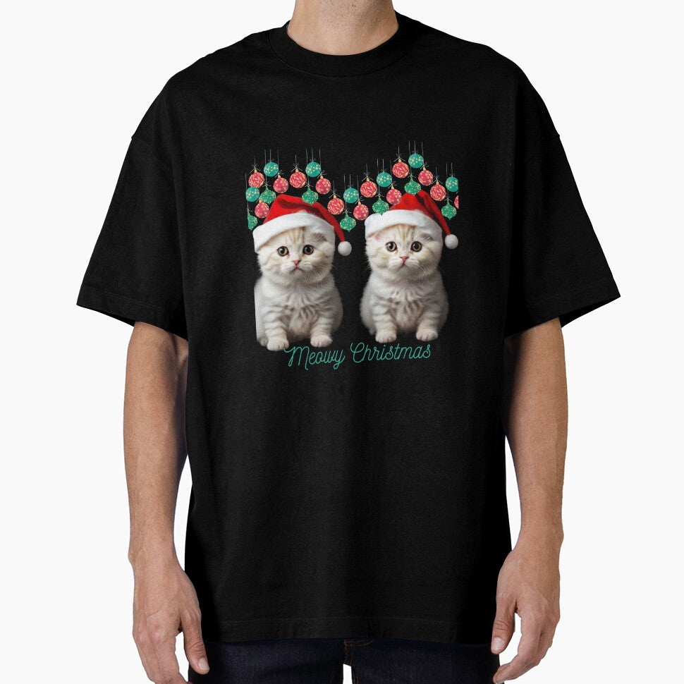 Two Scottish Fold kittens wearing Christmas hats by vuslatmedia