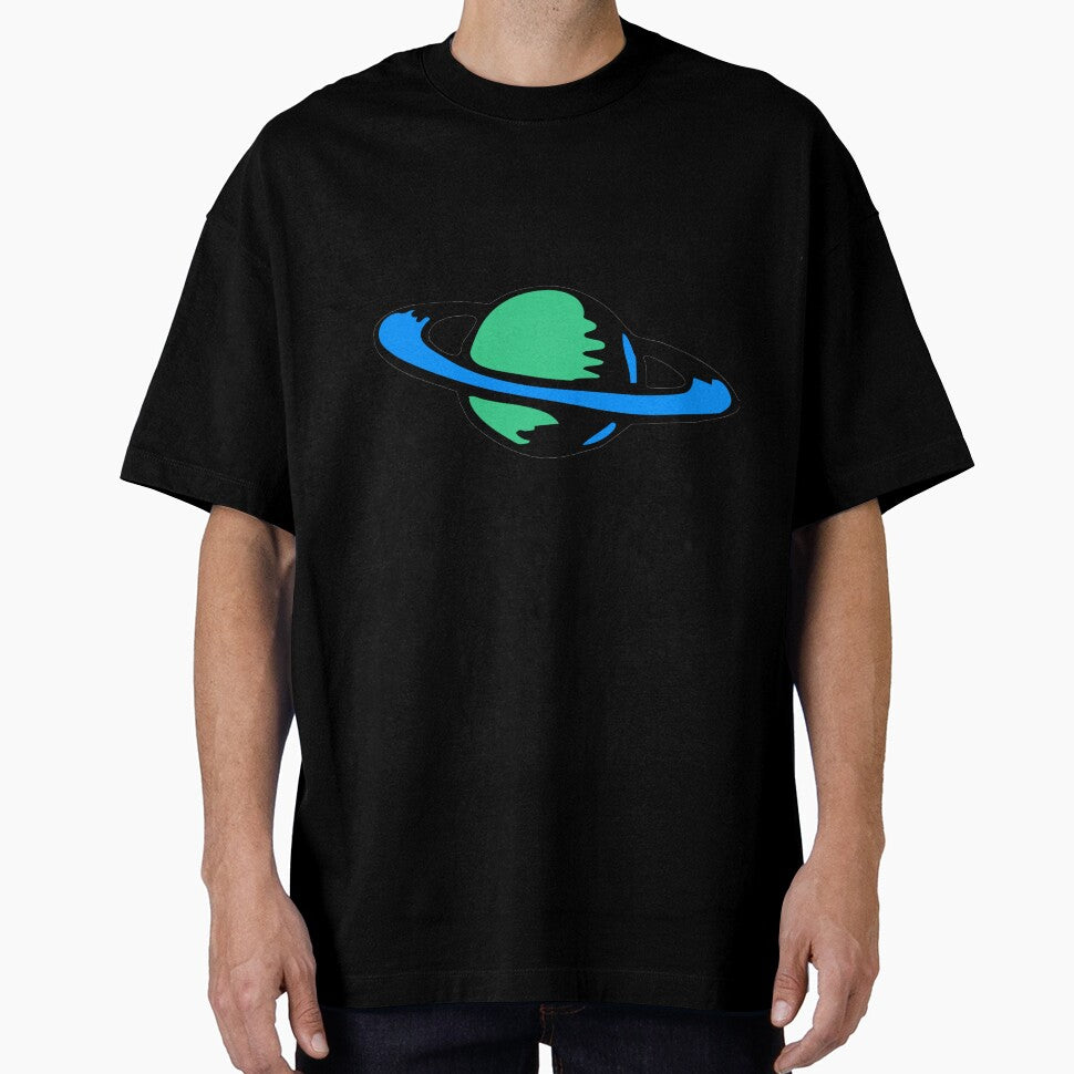 Blue and Green Ringed Planet by SerpentSkyArts