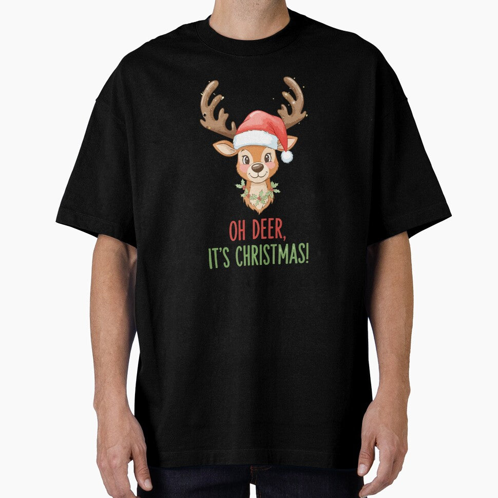 Oh Deer It’s Christmas | Cute Reindeer Funny Holiday Design by graphicnew