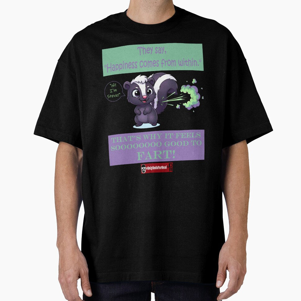 Farting Skunk (Black) *More Colors Available in Collection by OnlyDadsForReal Unisex , , , Long Sleeve Tee