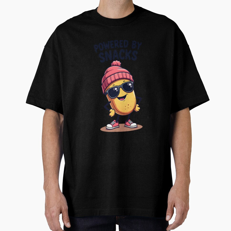 Powered by Snacks – Funny Food Lover T-Shirt by LR Vibe Studio