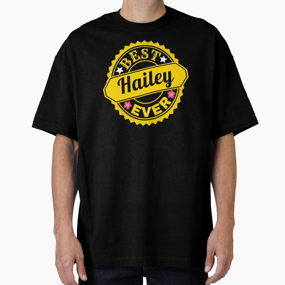 Best Hailey Ever - Custom Girls Name Gift | Retro Black Gold Name Typography by Delandor