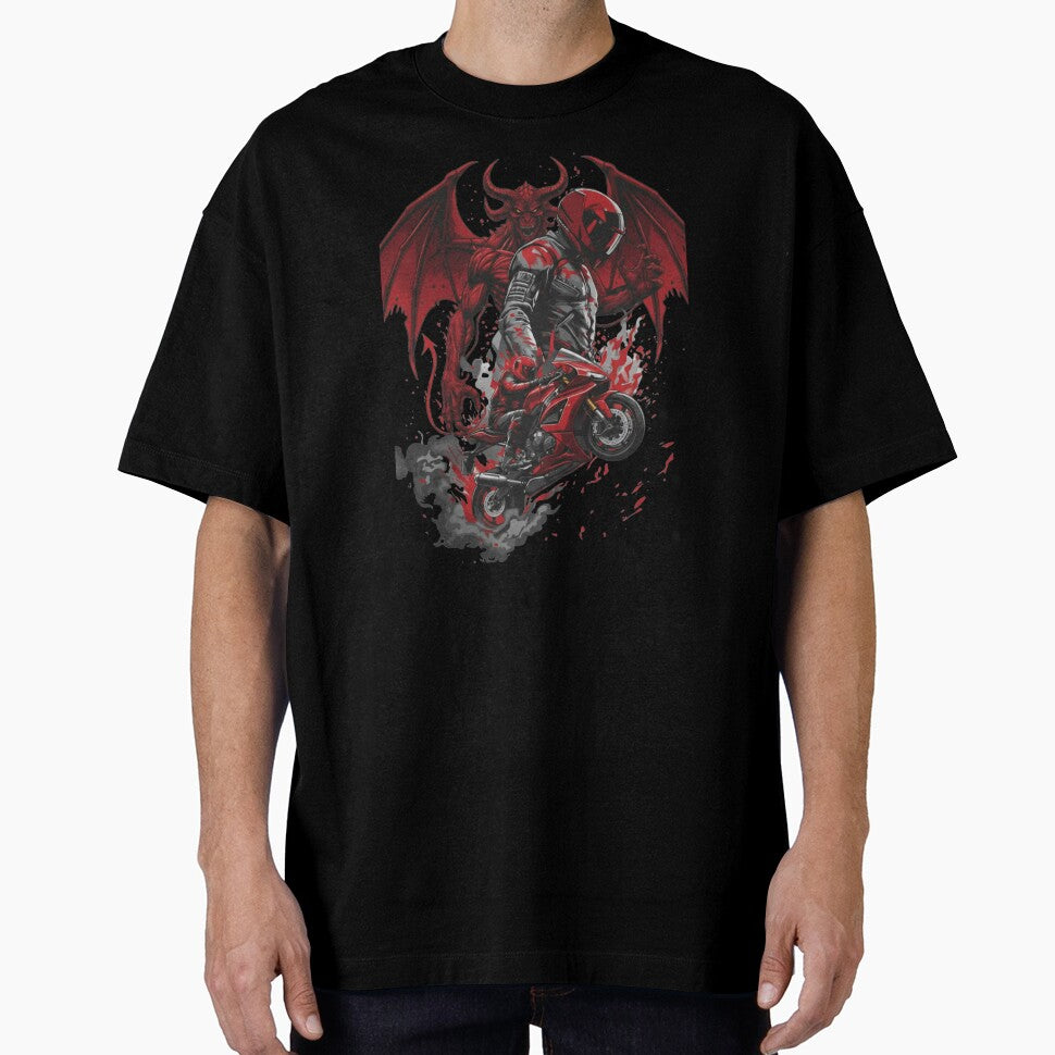 Demon Rider – Dark Motorcycle Streetwear Design by TwoWheels-shop