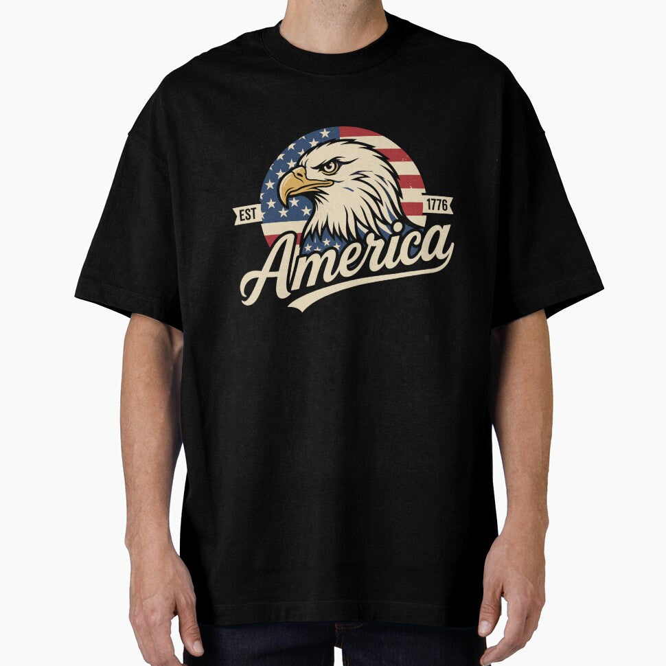 America EST 1776 Patriotic Bald Eagle Vintage by KroghDs