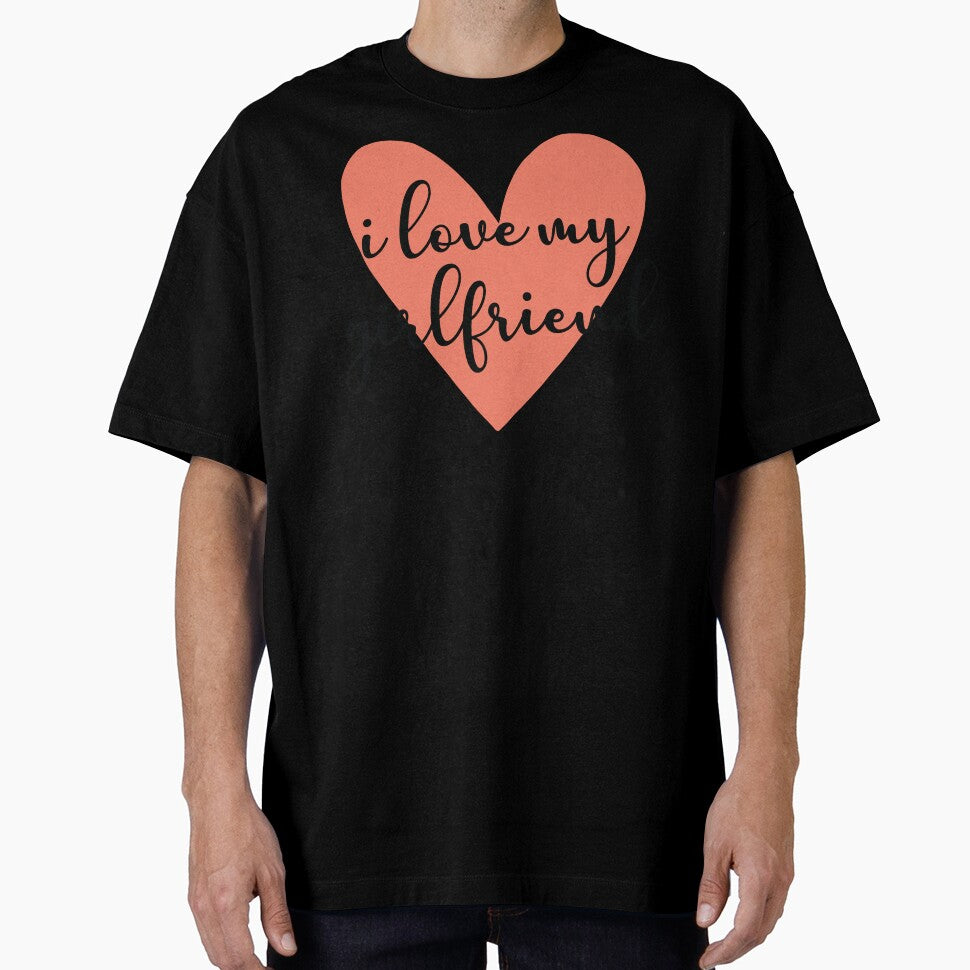 Romantic Heart Typography I Love My Girlfriend by FemmePod