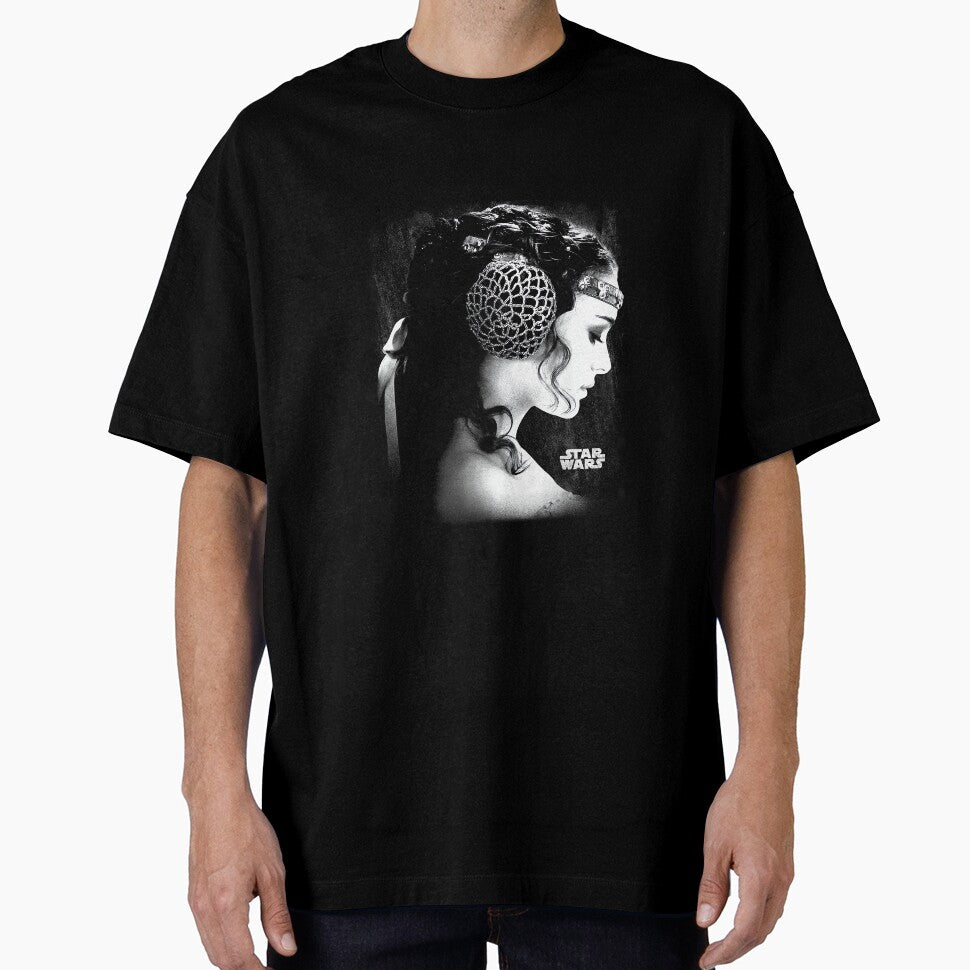 War with Padme Amidala Black & White Side Profile Portrait by CherylCGarrison
