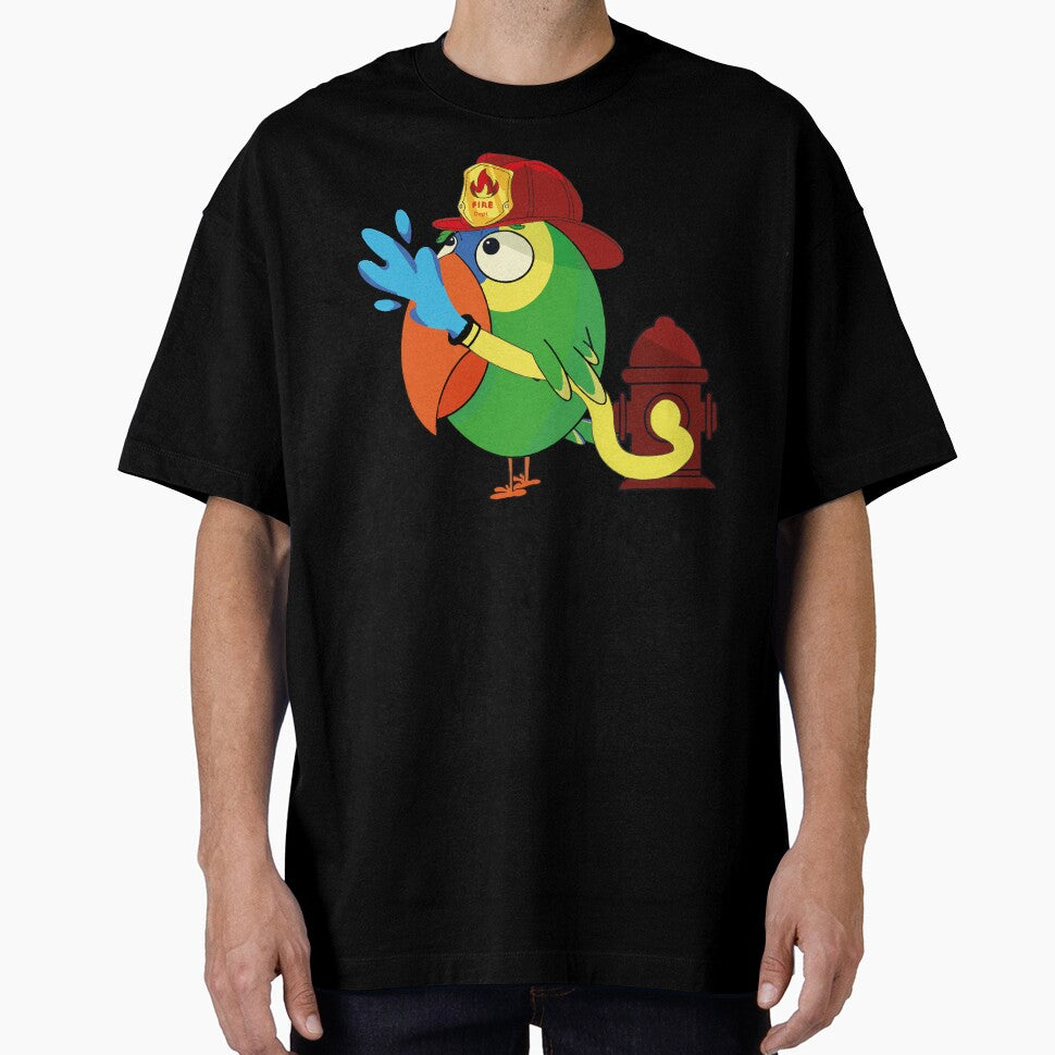Funny Amazon parrot firefighter - Parrot at work by YoshiArtDesign
