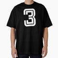 No. 3 / Player Number Three / Football Player Number 3 (White on Red) by STUDIO-72