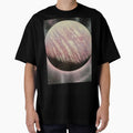 Spray paint art pink planet by WoodRocksArt