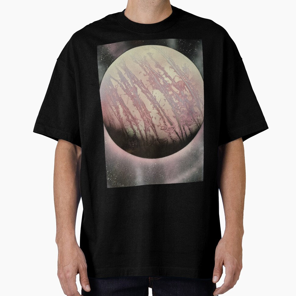 Spray paint art pink planet by WoodRocksArt