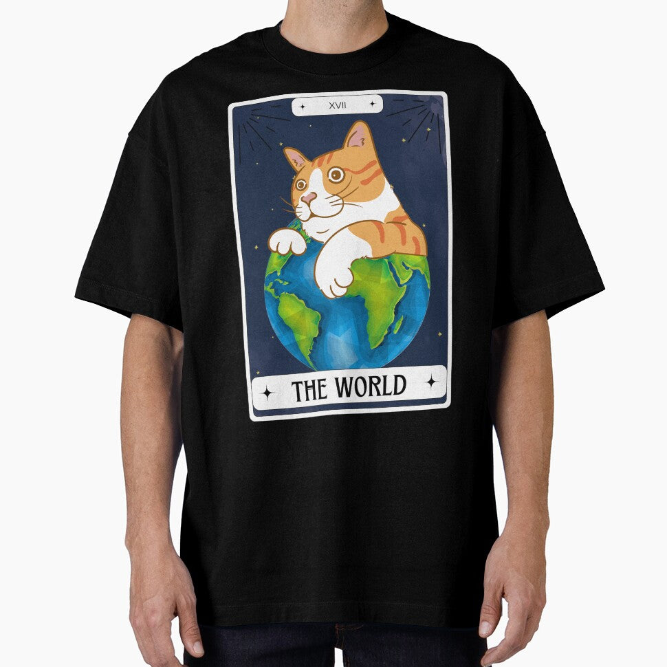Tarot Card Orange Cat The World by BettySpicer
