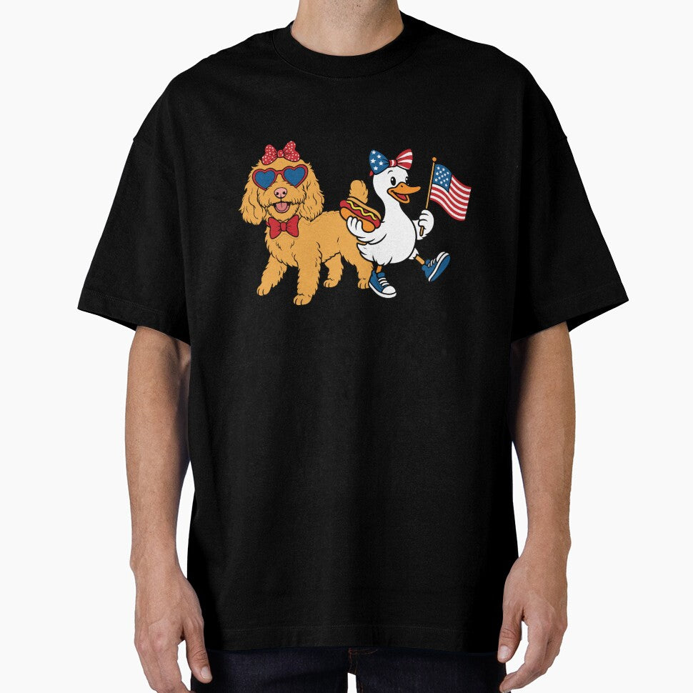Girls Fourth of July Dog and Duck by KroghDs