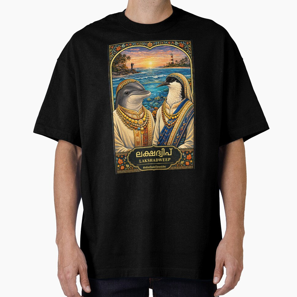 Lakshadweep T-Shirt | Heritage Butterfly Fish & Sooty Tern Art | IndianStateChronicles by freezed-frames