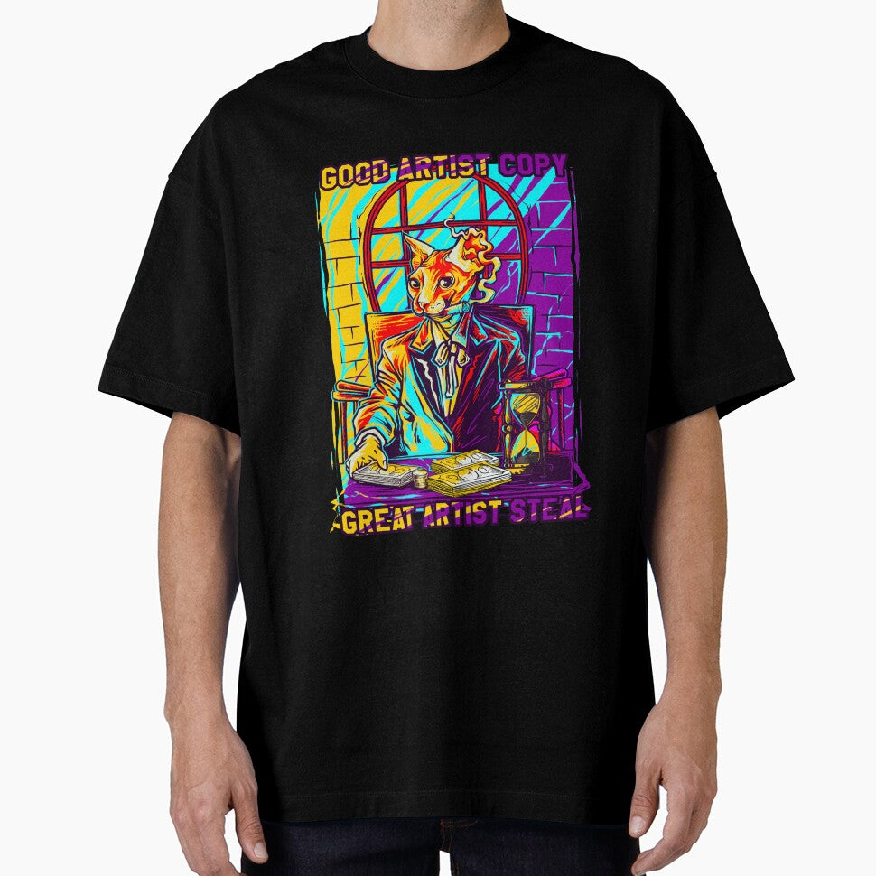 Chat Sphynx Business & Graffiti Art T-Shirt by design-tshirt