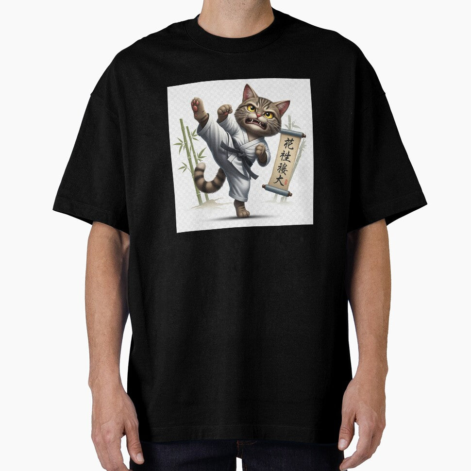 Funny Tabby Cat Karate Master High Kick Design for Cat Lovers by Vibe-Studio