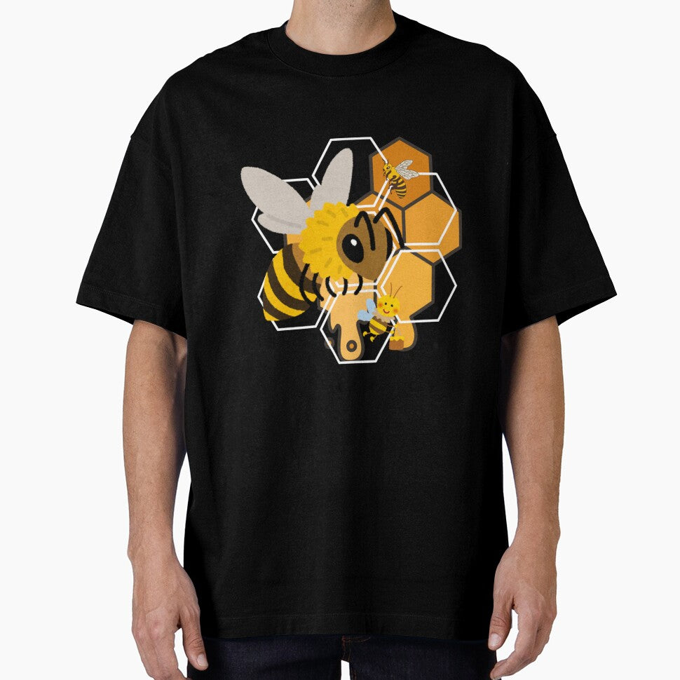"Buzzing Beauty: Captivating Honey Bee Print for T-Shirts, Mugs, Hoodies & Stickers" by Sensihoriverse