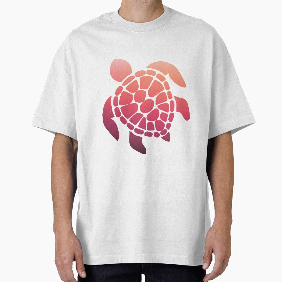 pink sunset ombre sea turtle by emilystp23