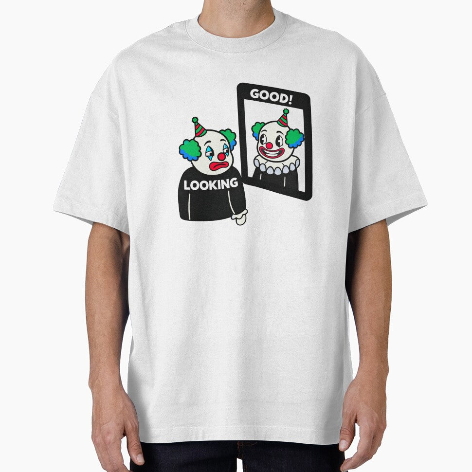 Looking Good! Sad Clown Mirror Graphic by INVIKETOS Unisex , , , Long Sleeve Tee