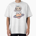 Retro 80s Sloth Astronaut Drinking Coffee on Saturn Kawaii by FantasyPearl
