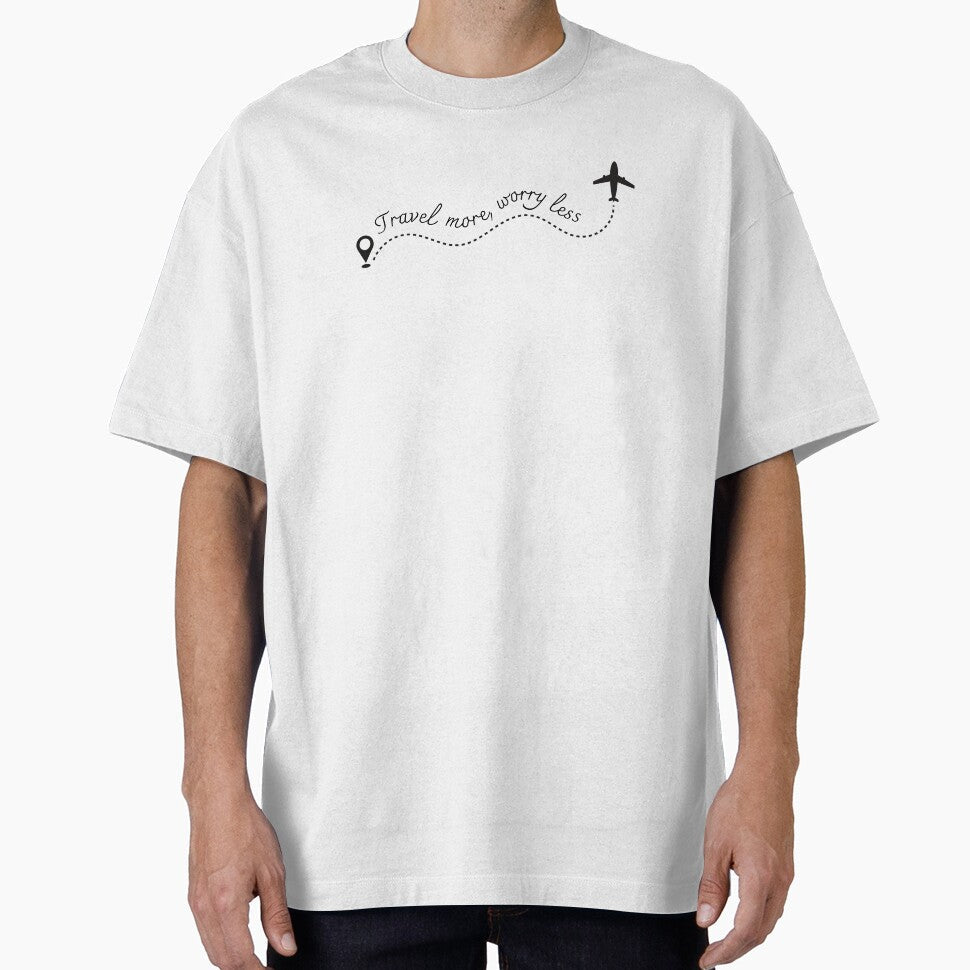 Travel more, worry less, minimal travel design by Angie-Atelier Unisex , , , Long Sleeve Tee
