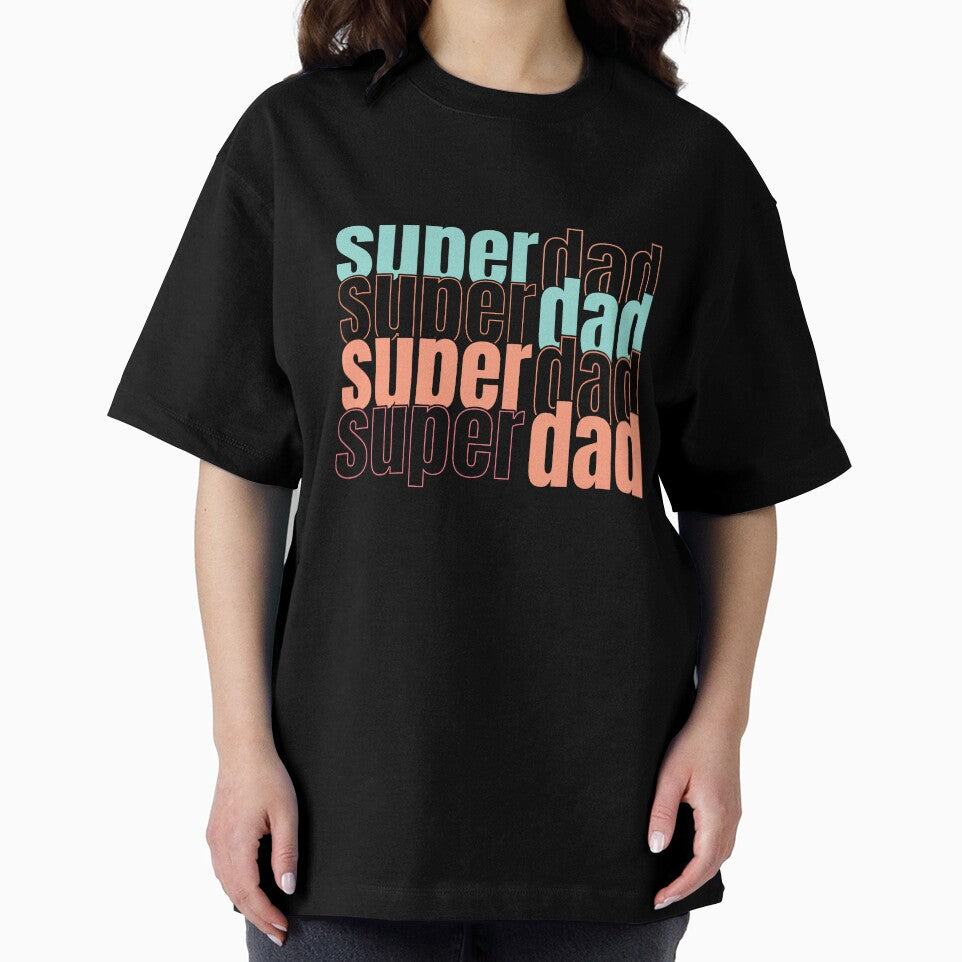 'Super Dad' SVG Typographic Design - Retro Stacked Style, Father's Day Gift by KMMODERNDESIGNS
