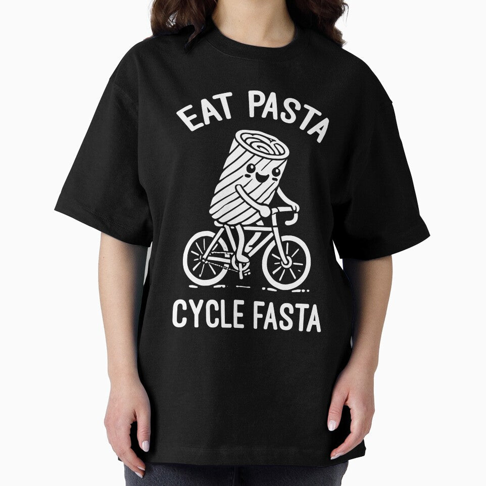 Eat Pasta Cycle Fasta – Cute Funny Pasta Biker Cyclist by chantastical Unisex , , , Long Sleeve Tee