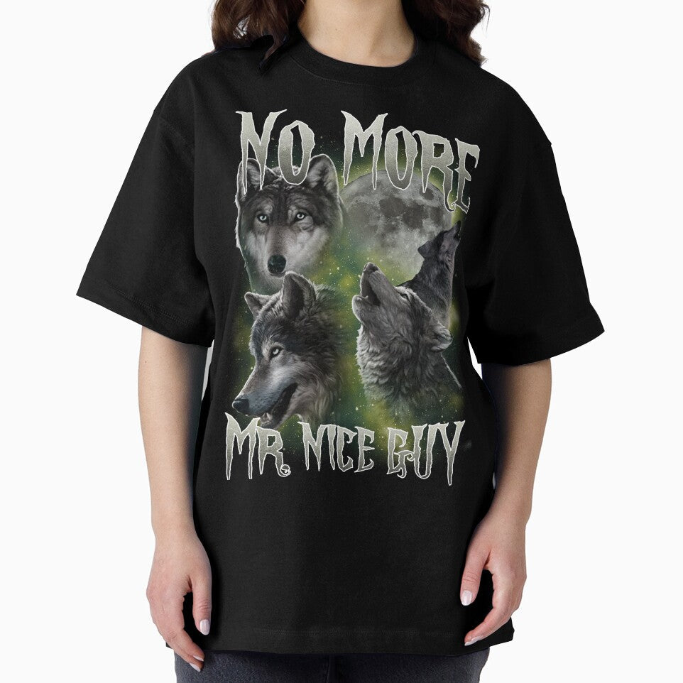 No More Mr Nice Guy Funny Wolves Meme by MemishDesign Unisex , , , Long Sleeve Tee