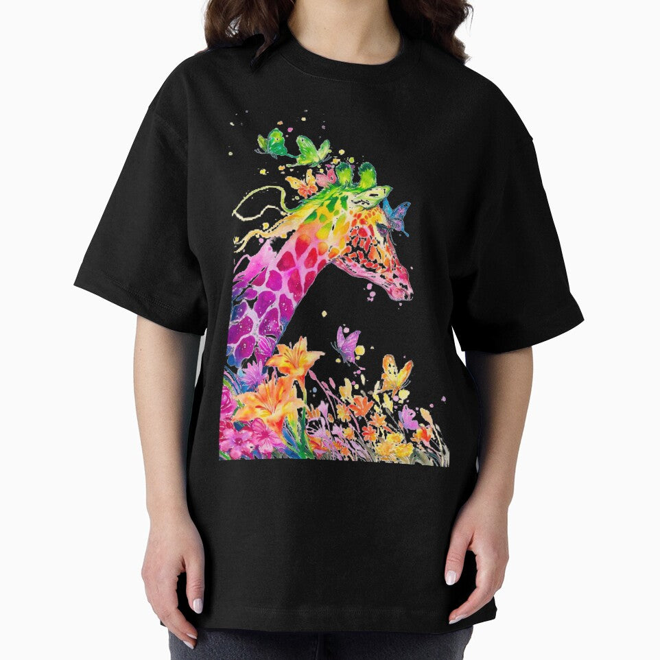 Colorful giraffe and butterflies by zeljana0504