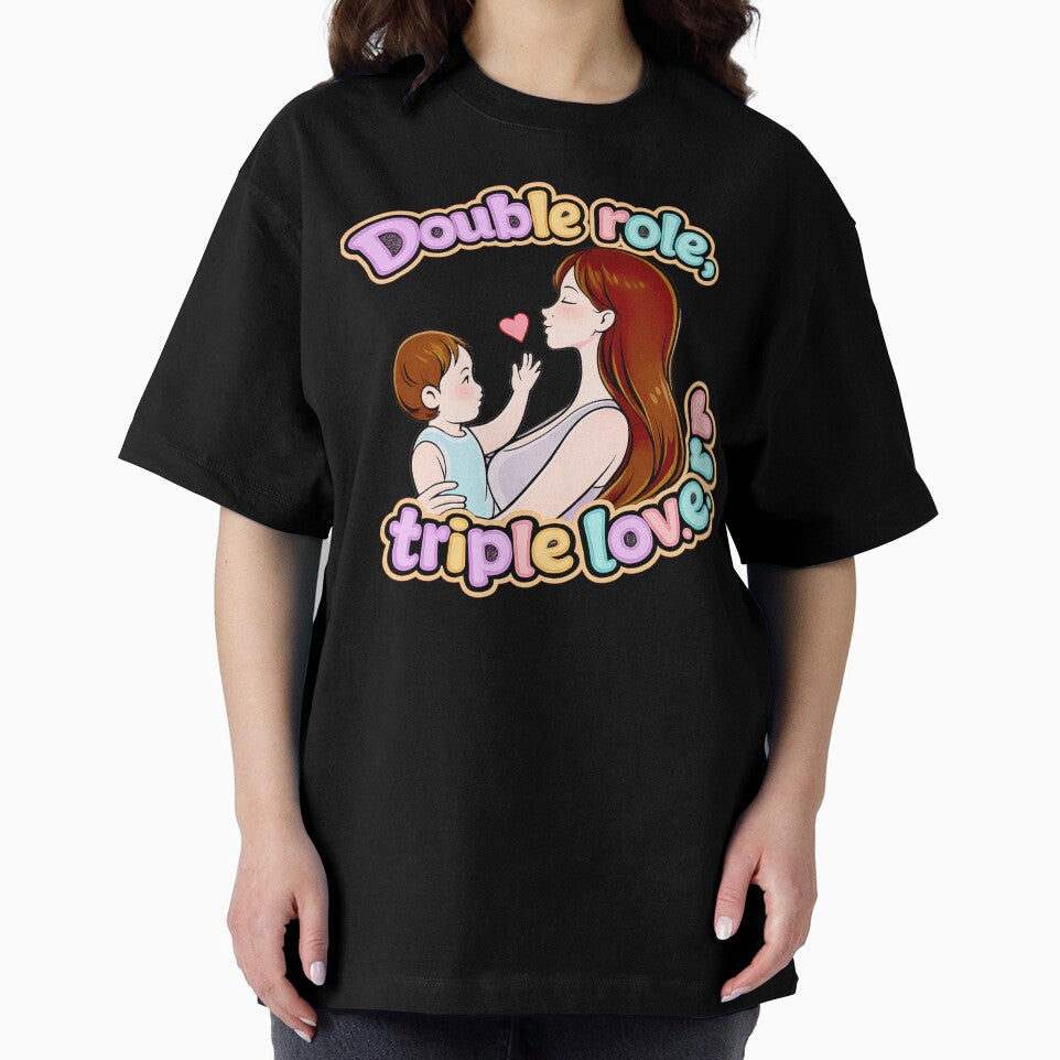 Double Role Triple Love | Gift for Working Mom | Kawaii Mother and Child Art. Single mom. by Kittcatking