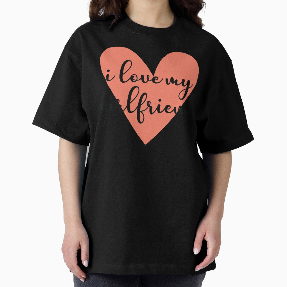Romantic Heart Typography I Love My Girlfriend by FemmePod