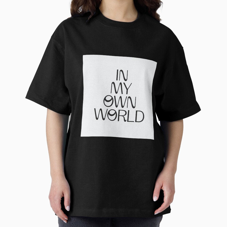 In My Own World Minimal Aesthetic Graphic T-Shirt by CozyCramStudio