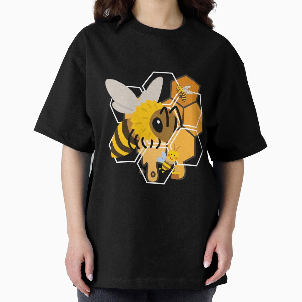 "Buzzing Beauty: Captivating Honey Bee Print for T-Shirts, Mugs, Hoodies & Stickers" by Sensihoriverse