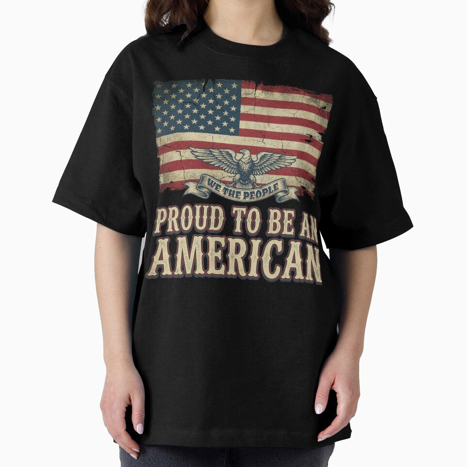 We The People Proud American Vintage Eagle Flag by Edgestone Graphics
