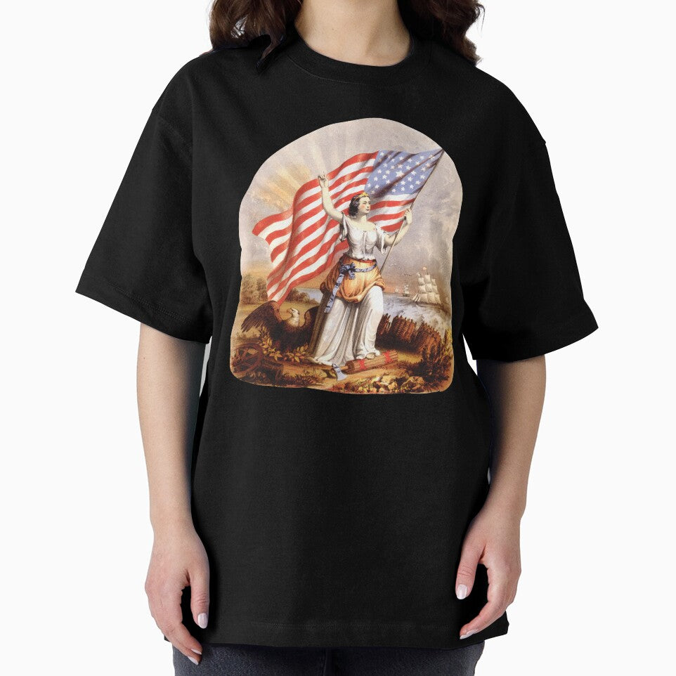 Woman Holding the US Flag by RosarioDesigns