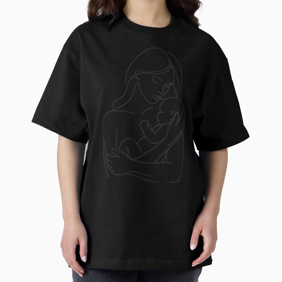 One Line Drawing Mother With Baby by MusesWhispers