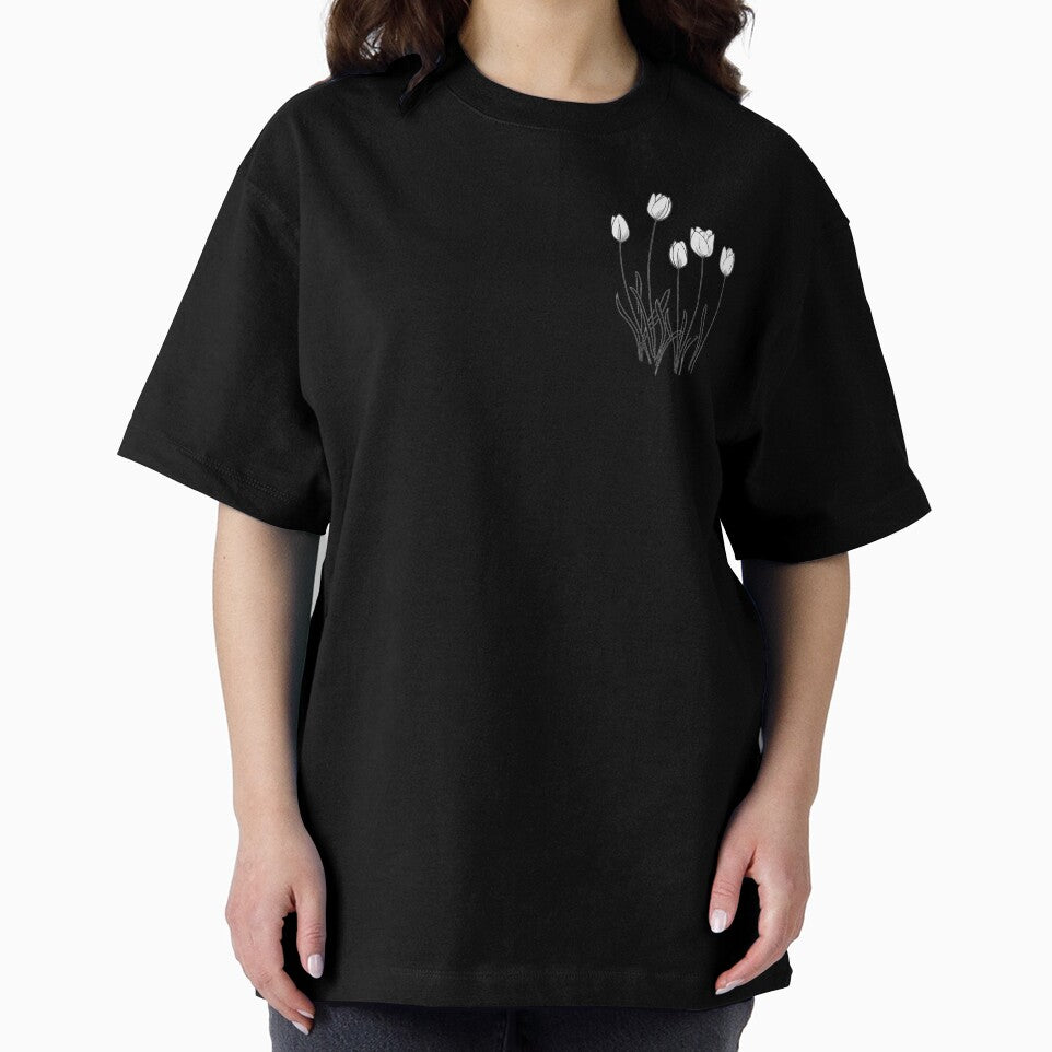 Tulips. Minimalistic black line art of tulips. Black and white aesthetic. Tulips love by Tsifra