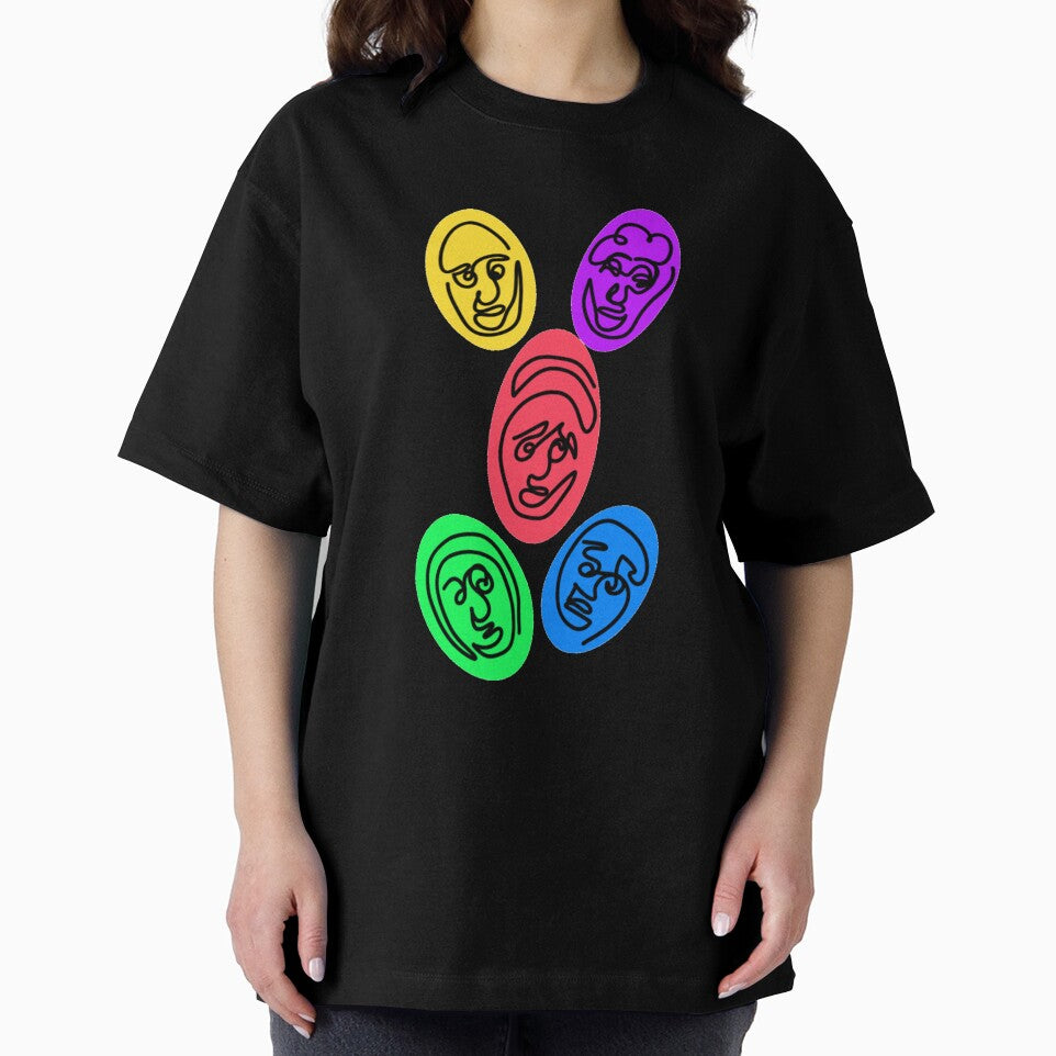 Colorful Abstract Single Line Faces by radiantdark