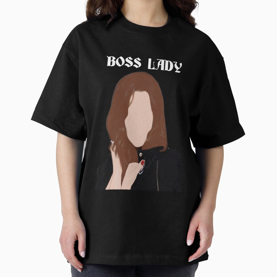 BOSS LADY Straight Text (WHITE) by uruadhikari1020