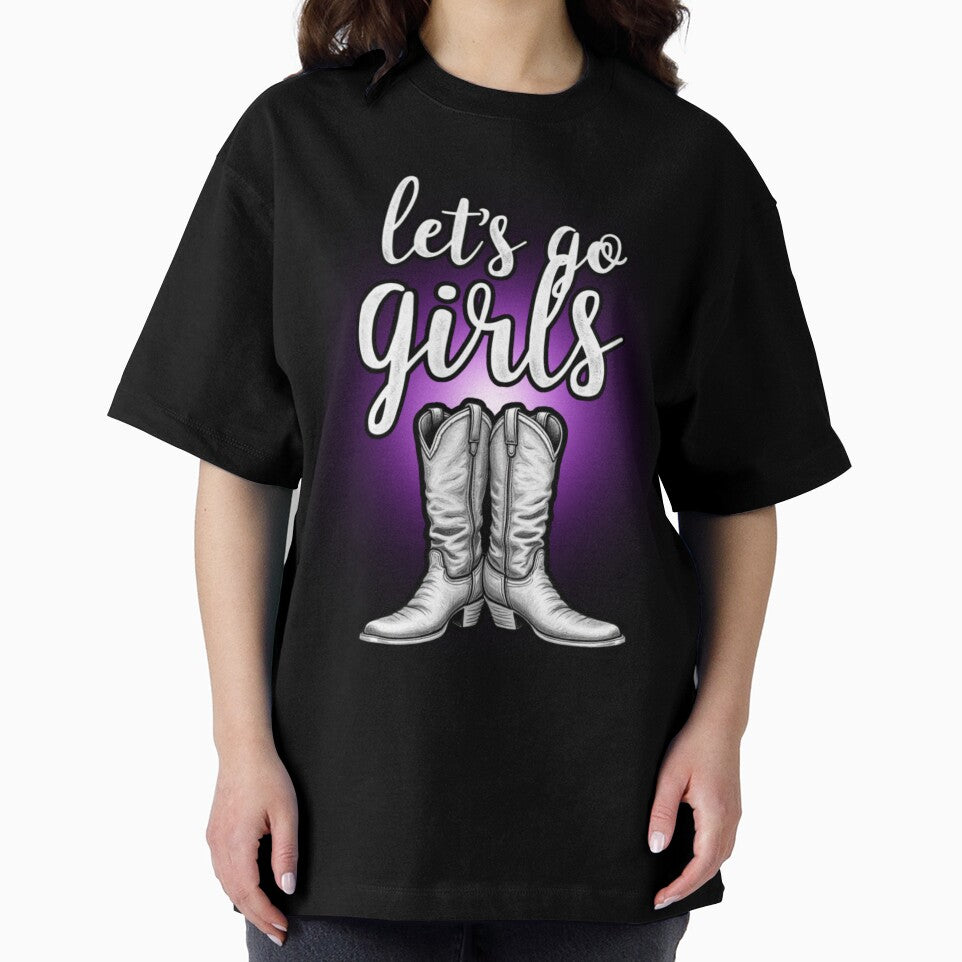 Let's Go Girls Purple Neon Cowboy Boots by PriyaMagic