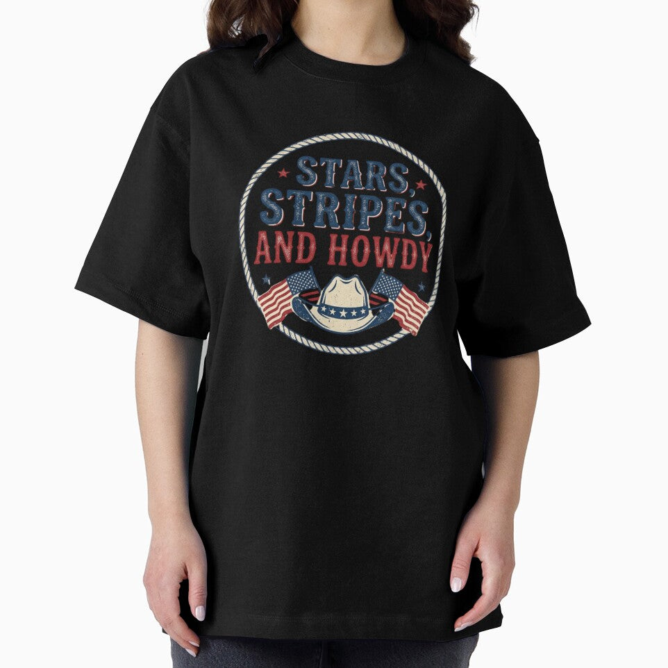 Stars Stripes Howdy | Patriotic Western Shirt | 4th of July Cowgirl by KelliesGrafix