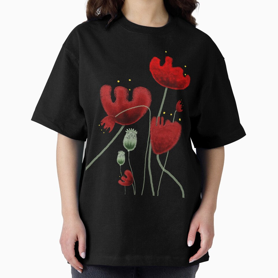 Poppy red granate sexy landscape summer france bloom garden t-shirt by rupydetequila