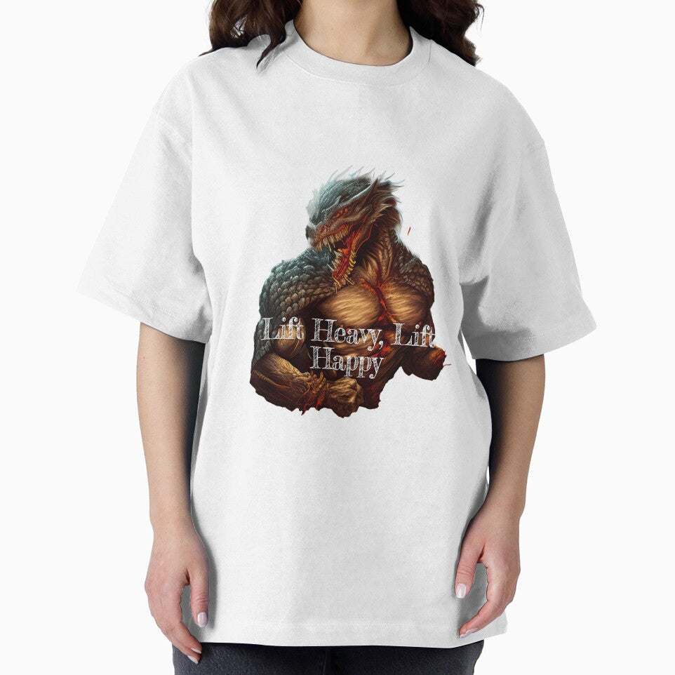 Lift Heavy, Lift Happy_Bodybuilding Fitness Gym Workout Exercise Merch Print Desgin by tengamerx