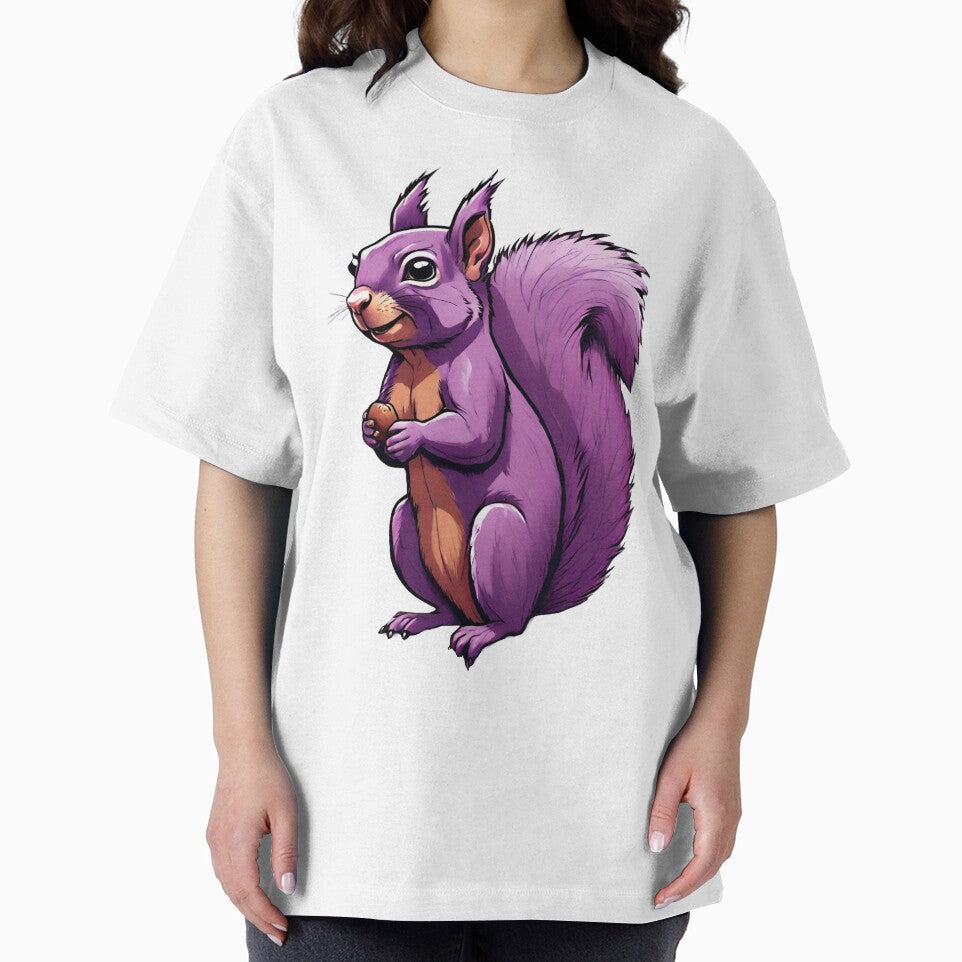 A squirrel sitting in a tree, purple in color. by Dudiudi Unisex , , , Long Sleeve Tee