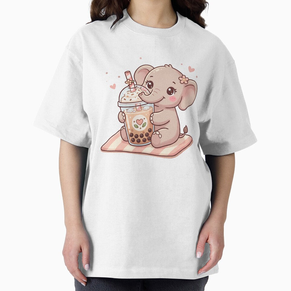 A Charming Elephant - Bubble Tea Cup Pastel Brown by DigitfanStudio