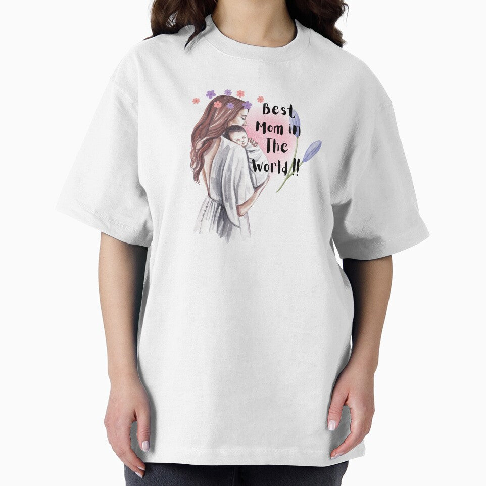 Best Mom In The World Shirt ,Cute Mother Illustration T-Shirt ,Gift For Mom, Mothers Day Tee ,Loving Mom Design by Palette _Vibes