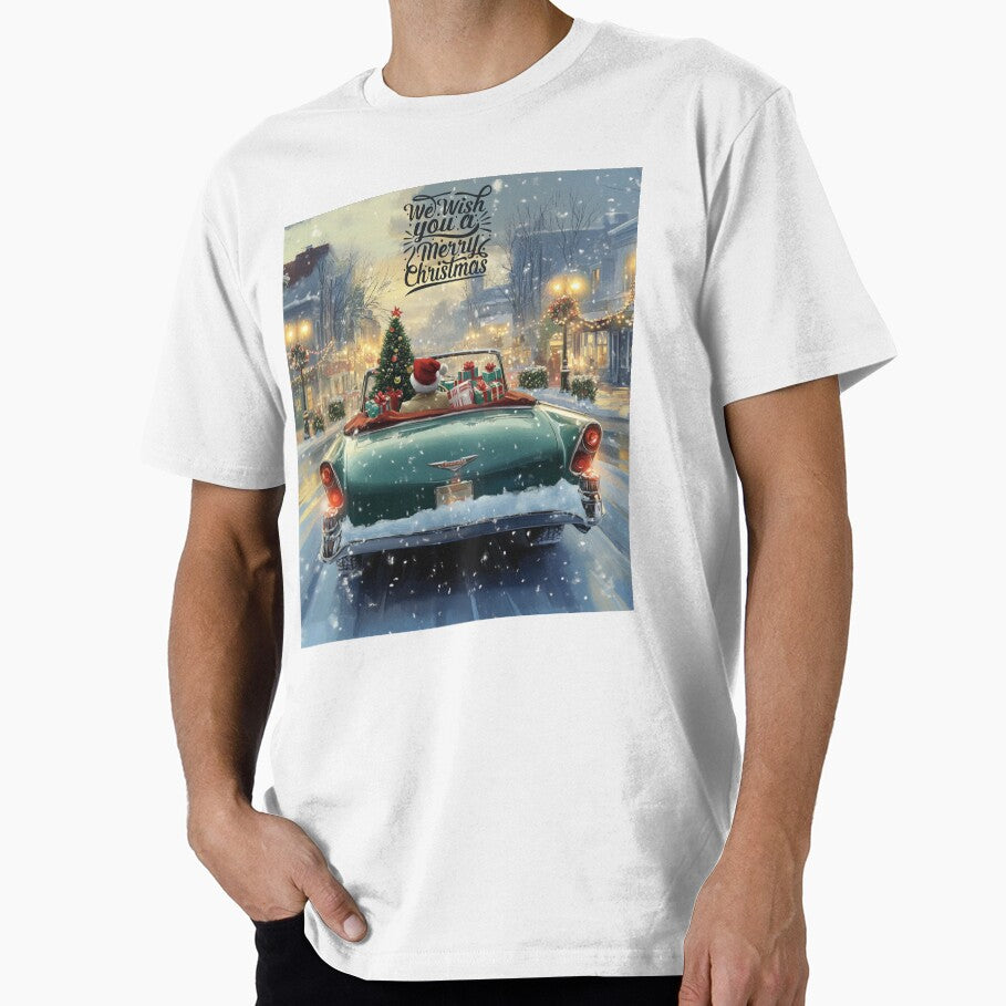 Festive Santa Claus in a Classic Retro Car by The Art of Kkatarynka