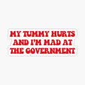 My Tummy Hurts And I'm Mad At The Government, Anti Government, Funny Political Bumper by yass-art