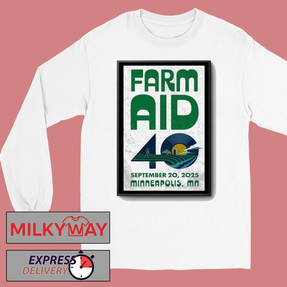 Farm Aid 40 September 20, 2025 Minneapolis, MN Poster shirt Unisex , , , Long Sleeve Tee